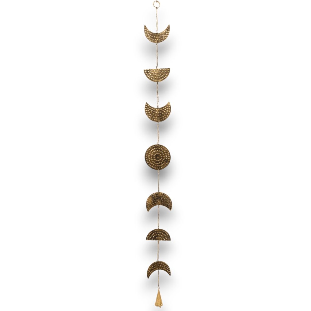 Indian Brass Moon Phases Drop with Bell