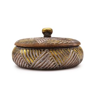 Wooden Gold Sweet Jar